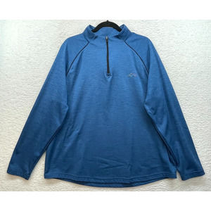 Greg Norman Shirt Mens Extra Large Blue 1/4 Sweatshirt Shark Outdoor Adult Golf